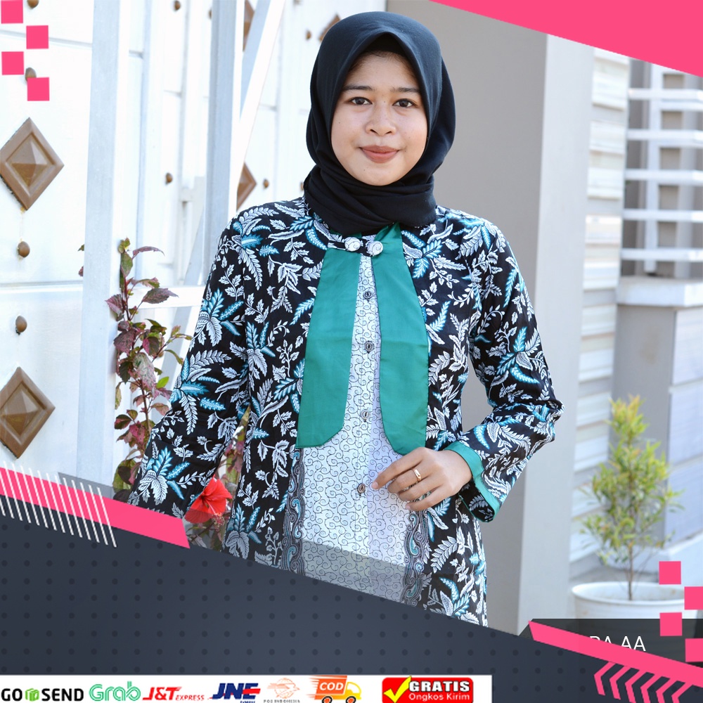 TREND BATIK MASA KINI DESAIN BARU HARGA MURAH /GROSIR TROLIS BLRA AA grosir baju atasan batik wanita