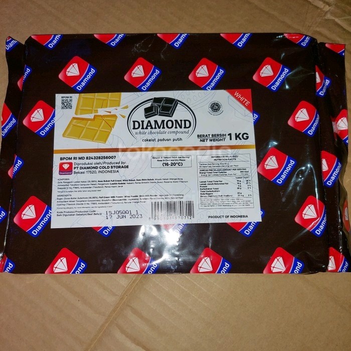 

Promo [ Best Seller ] coklat diamond white compound 1 kg khusus grab dan gojek