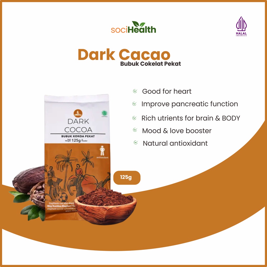 Timurasa Dark Raw Cocoa Cacao Chocolate Powder 100% 125gr - Bubuk Minuman Dark Chocolate - Coklat Bu
