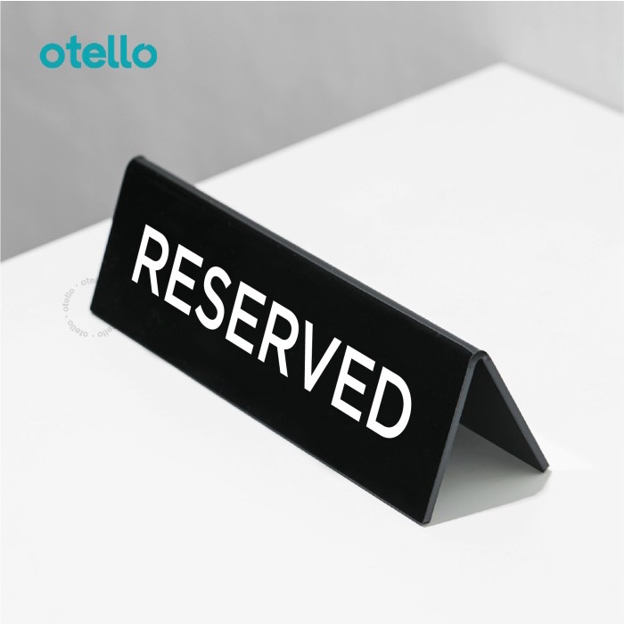 

Reserved Table Sign Tulisan Papan Meja Acrylic UV Tent Card Akrilik - Akrilik Hitam, 18 x 5.4 cm