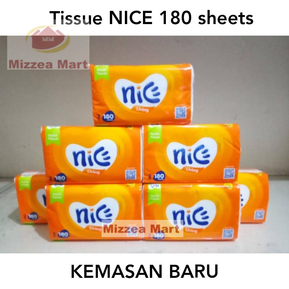MizzeaMart tissue nice 180 sheet 1 dus 60 pcs