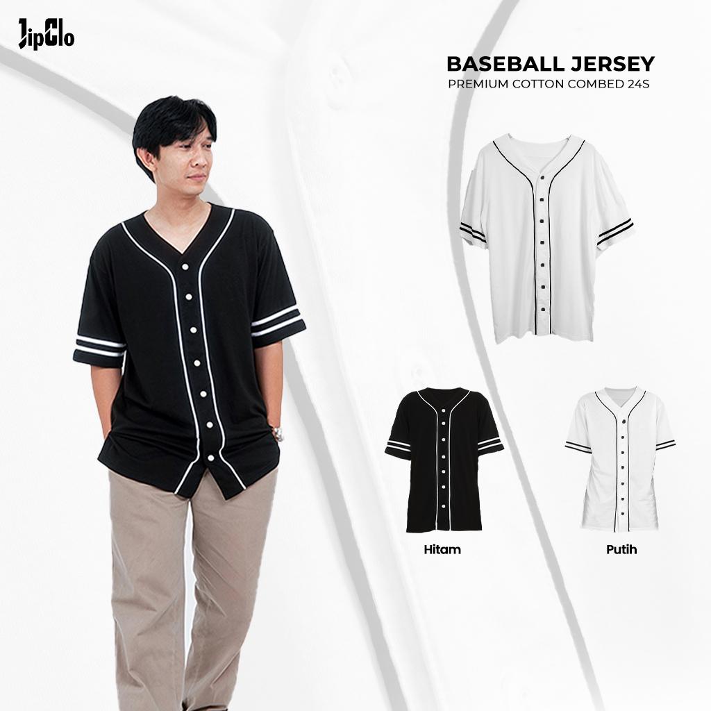 JipClo Baju Jersey Baseball Basic Unisex Pria Wanita All Colours