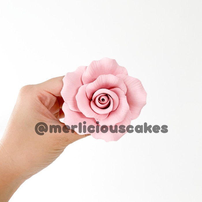 

New Produk Rose Mawar Pink Bunga Gumpaste Flower Cake Kue Topper