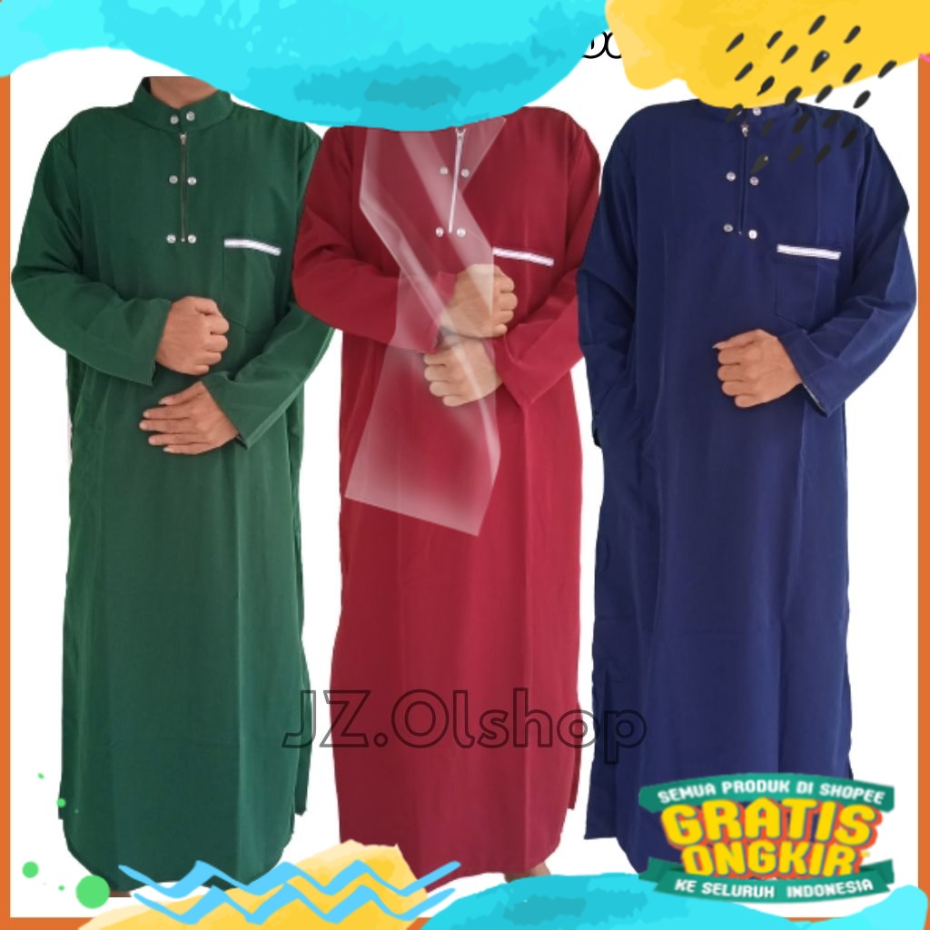 Jubah Gamis Pria Arab Kurta Pakistan Dewasa Premium/ biru telur asin