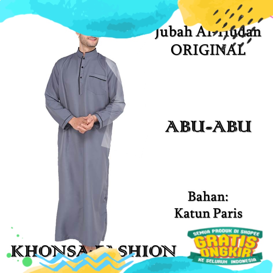 Jubah Pria Gamis Dewasa List Al-Hudan Original/ biru telur asin