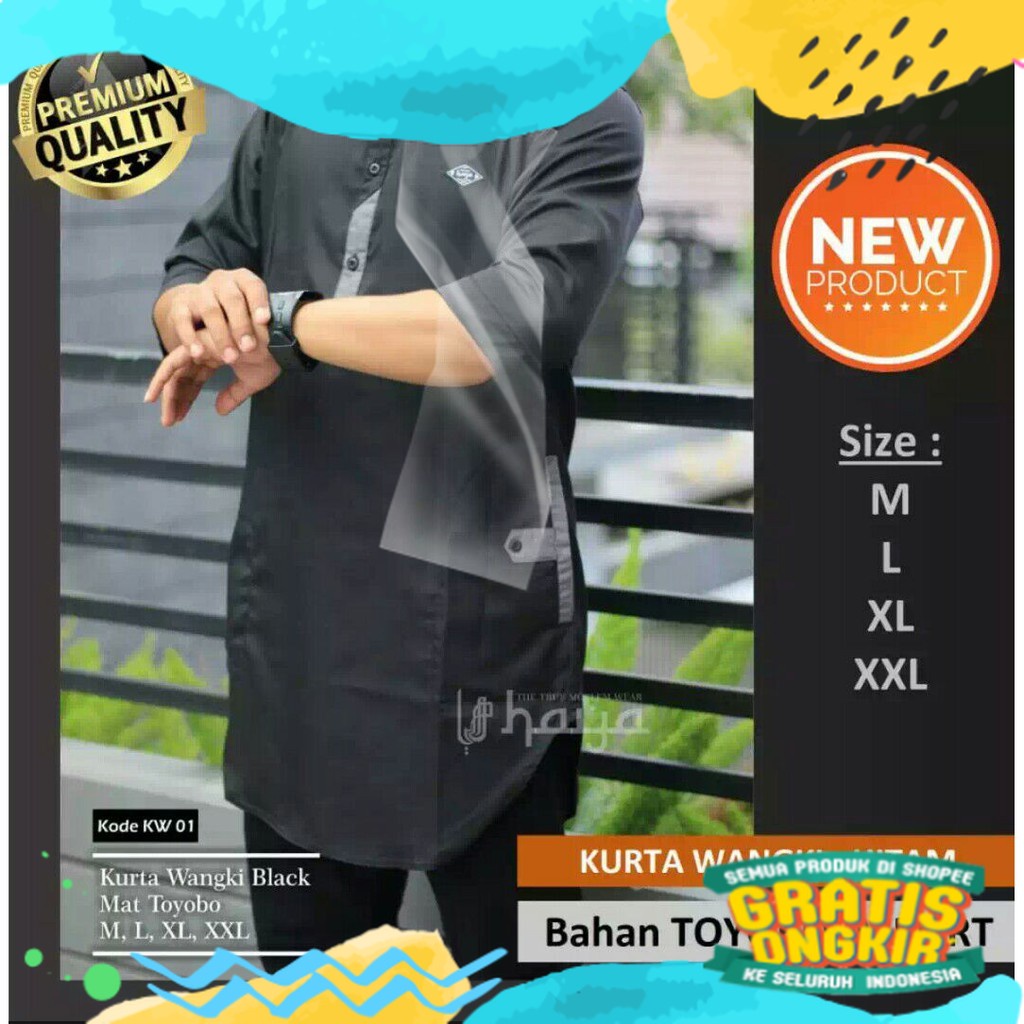 BAJU KOKO QURTA MUSLIM PRIA PREMIUM KURTA JUBAH GAMIS MOSLEMA/ biru telur asin