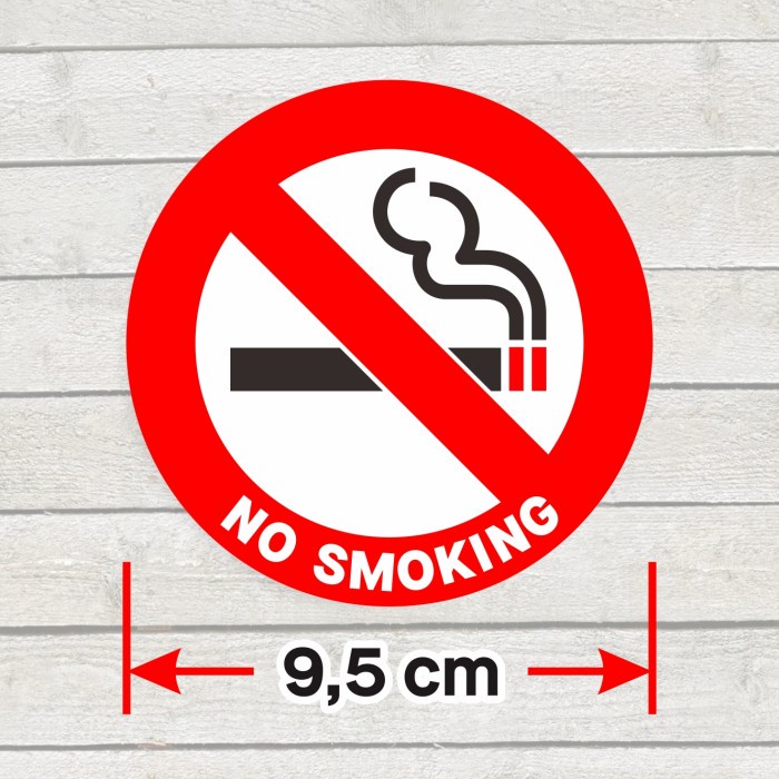 

Sticker No Smoking Stiker Label Sign Marka Bundar Dilarang Merokok
