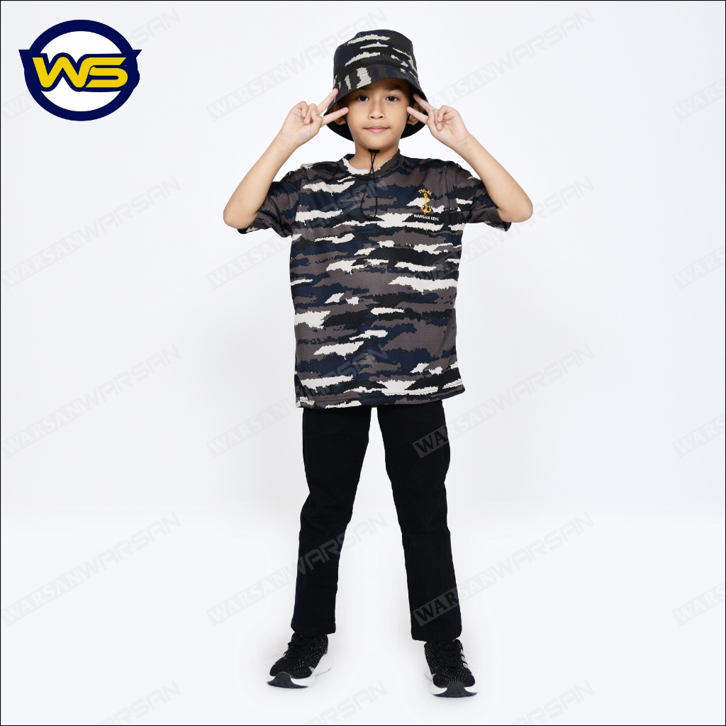 BAJU TNI AL ANAK TERBARU / BAJU LORENG TNI AL ANAK BORDIR / BAJU DRYFIT TNI AL ANAK / KAOS OBLONG TN