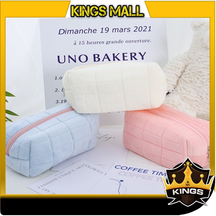 

KINGS - T5958 Tempat Pouch Pillow Korea / Kotak Pensil Sleting Velvet Aesthetic Pastel / Kotak Pensil Bulu / Make Up Pouch