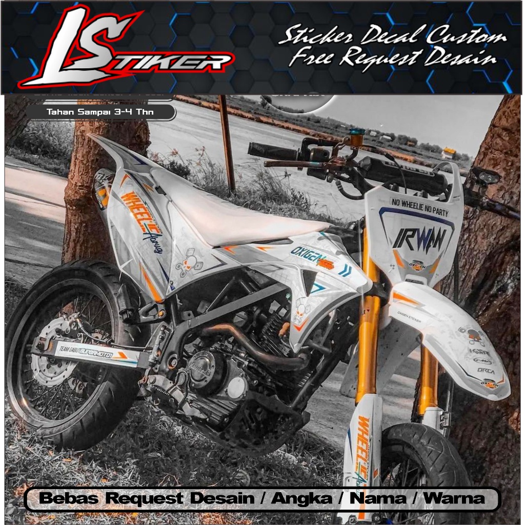 0159 Sticker Decal KLX GORDON Full Body Bebas Request BIsa COD Premium - Stiker Variasi KLX 150 GORD