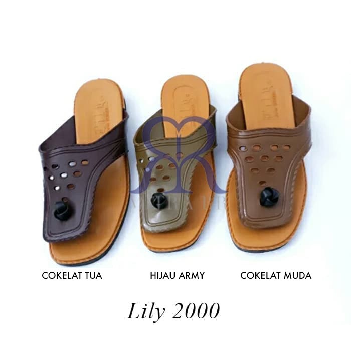 DRB Sandal Lily Jadul, Sendal Lily Type 2000 pria jepit - Hijau Army, 9