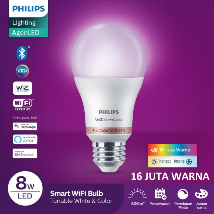 Lampu Smart WiFi LED 9W Color Tunable White 9 w watt Warna RGB - WI-FI RGB 8W