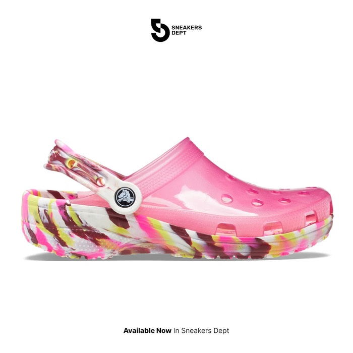 CROCS Sepatu Sandal Wanita CLASSIC TRANSLUCENT MARBLED 2074076SZ ORI