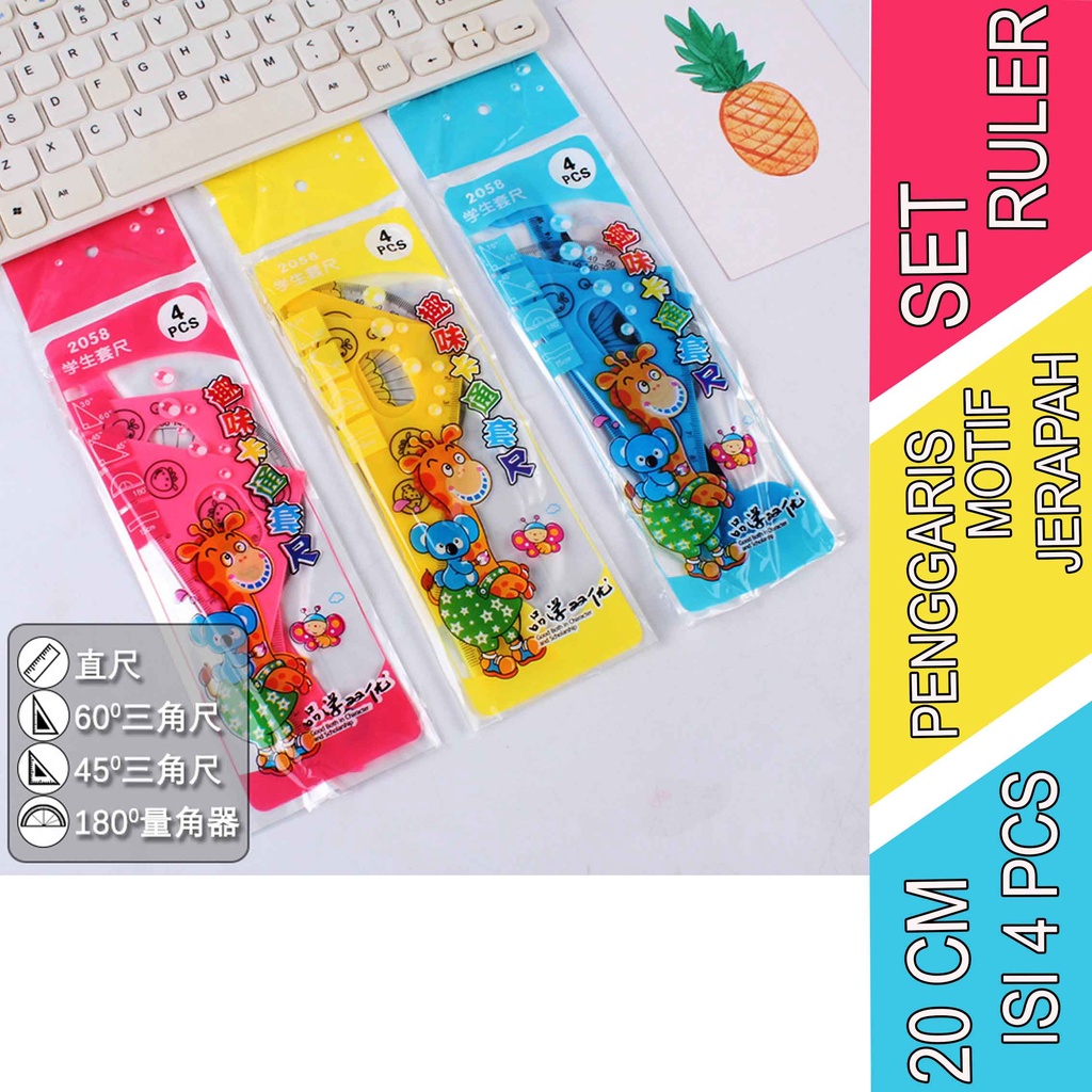 

Penggaris 15cm - Set Penggaris - Penggaris Jerapah - Isi 4pcs