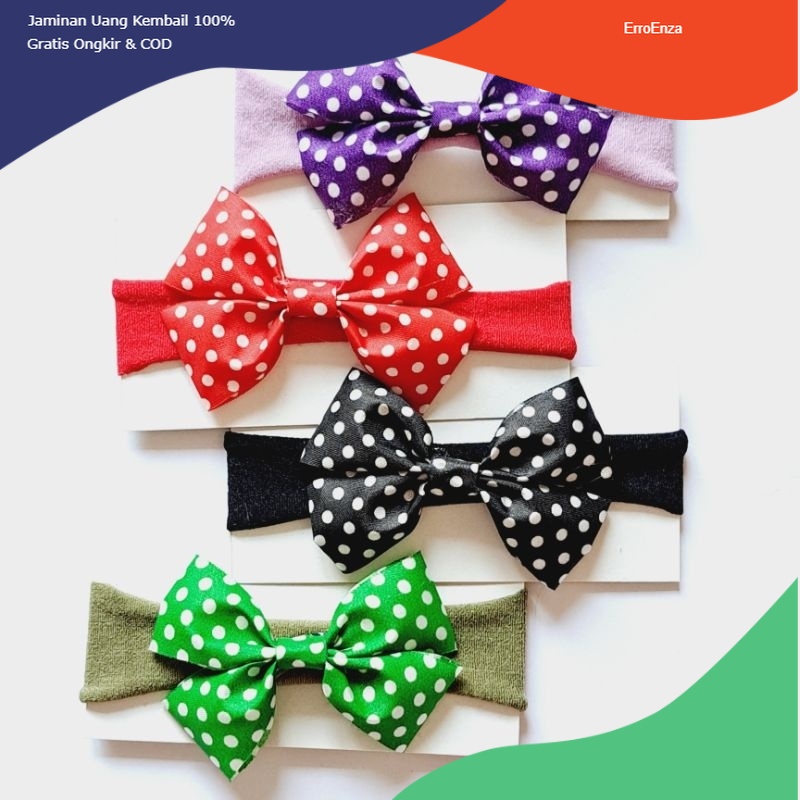 Nylon Headband Usa Bando Anak Bandana Bayi Vintage Dotty