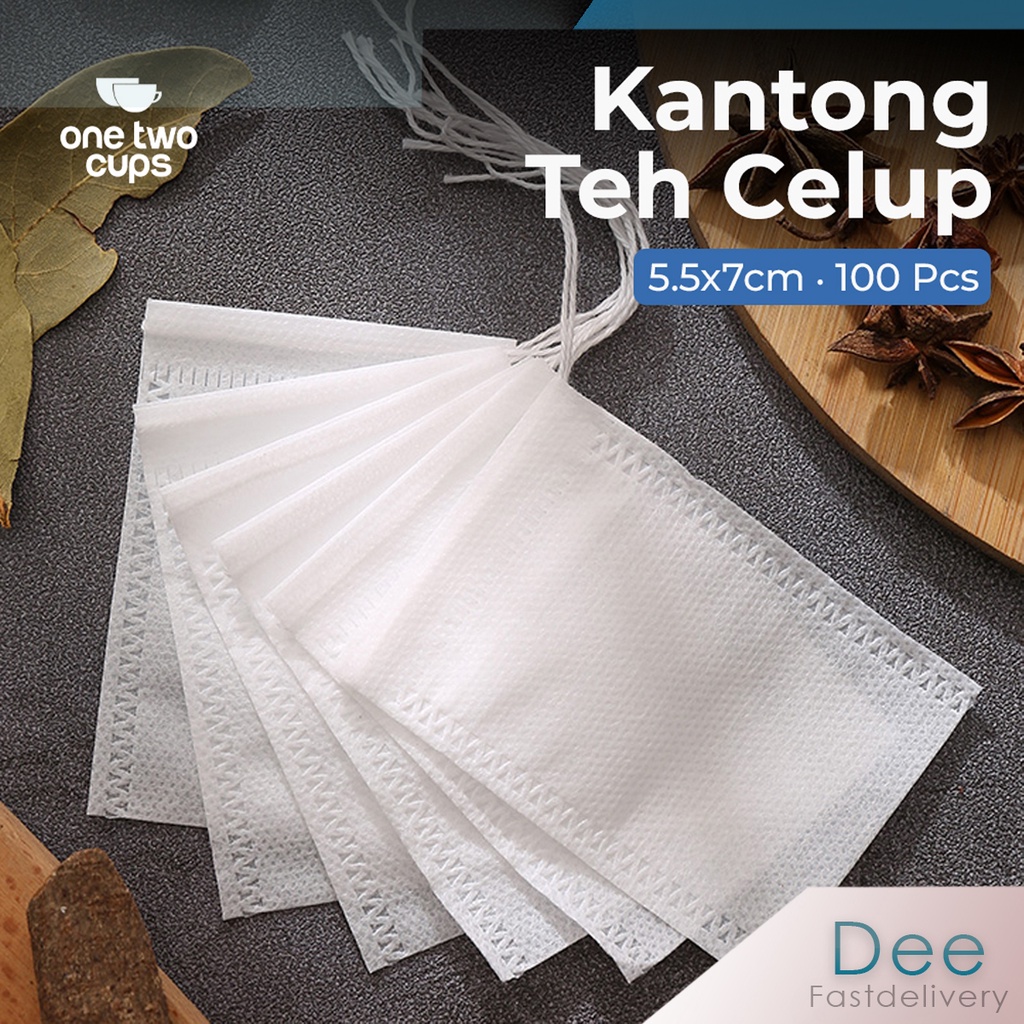 

One Two Cups Kantong Teh Celup Kosong Teabag 5.5x7cm 100 PCS - T110 - White - OMHZLBWH