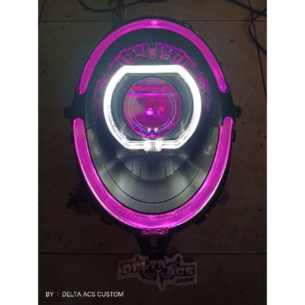 Projie Biled Scoopy R12 2018/2019 Komplit l Custom Headlamp Reflektor Honda Scoopy fi Projector Bile