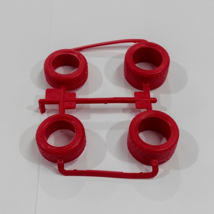 Tamiya Ban Small Hard Red Merah Alur Loose Tridagger Zmc Original