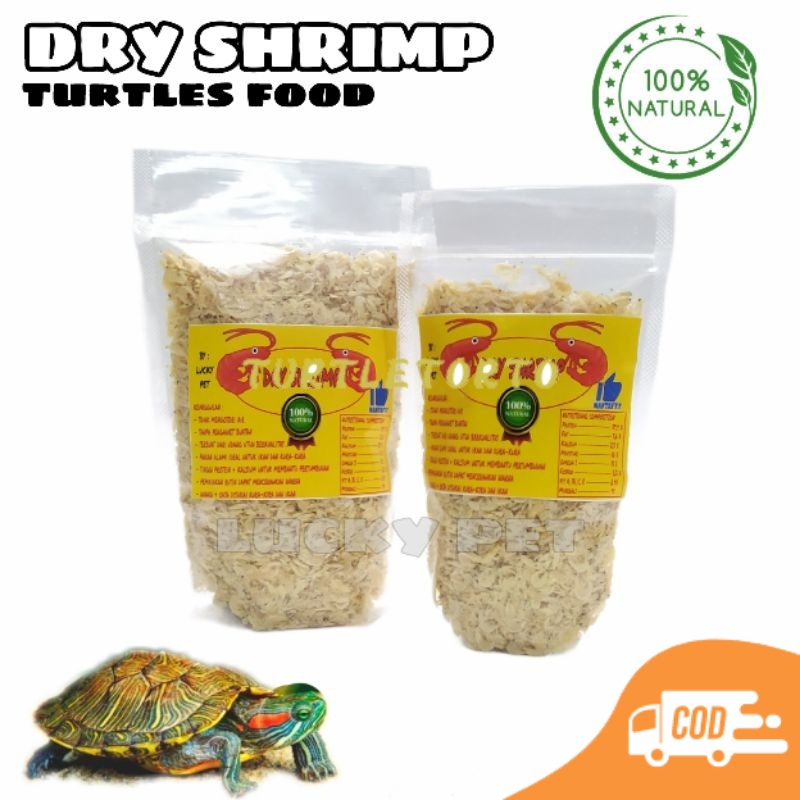 DRY SHRIMP udang kering pakan makanan kura kura air brazil dada merah res reptile ikan labi labi Tur