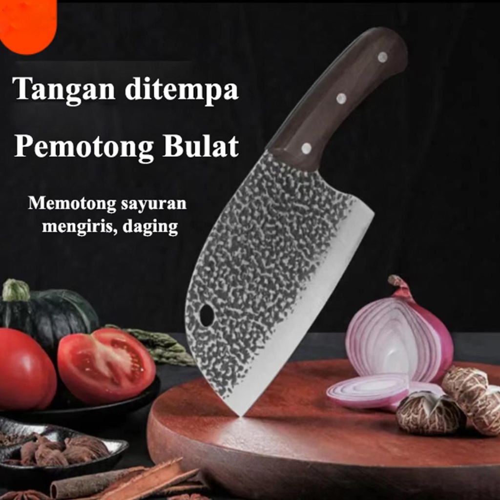Pisau Dapur Professional Stainless Steel Super Tajam Chef Knife Golok Daging / Pisau Baja Super Taja