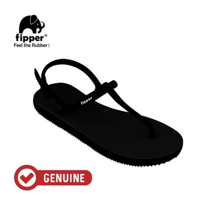 DRB Fipper Strappy / Sandal Jepit Tali Wanita / Black - Black - 41