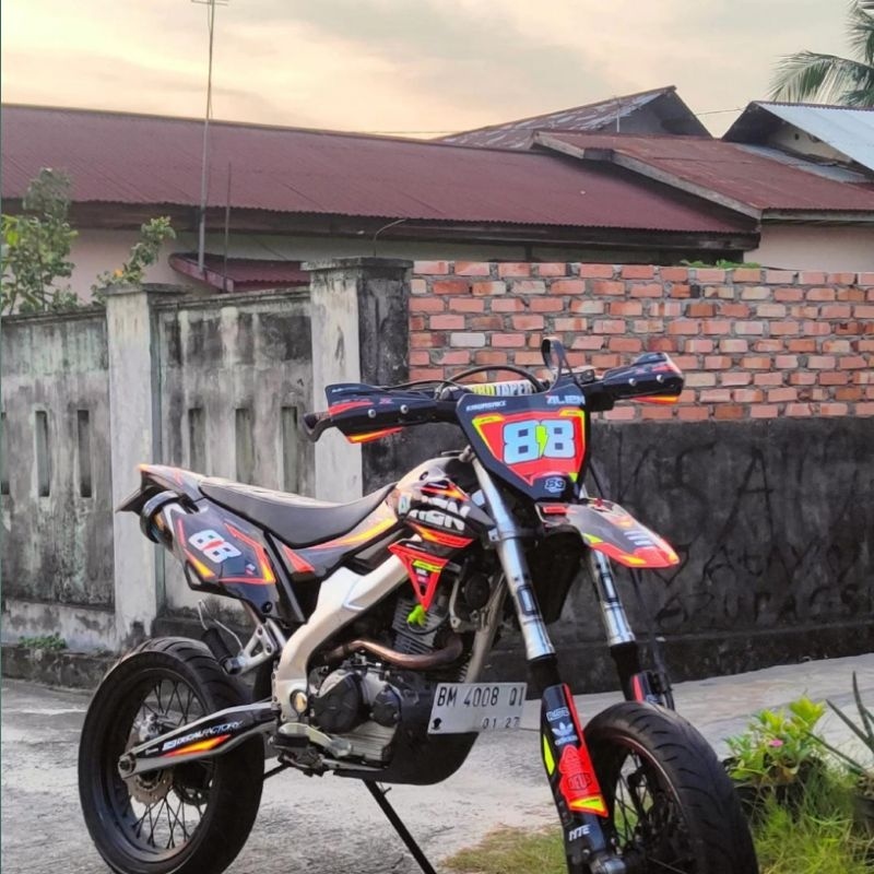 Decal Dekal Stiker Sticer Kawasaki Klx Bf Gordon Crf Supermoto Trabas Bagus