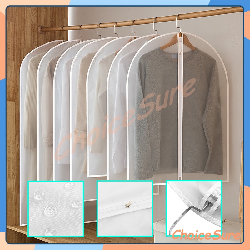 Cover Baju Resleting Peva Anti Debu / Cover Gantung Baju / Plastik Baju Gantung Cover Baju / Pelindu