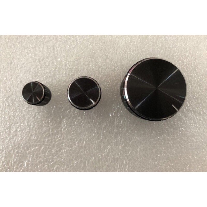 Knop Potensio Aluminium Hitam Kecil - Sedang - Besar