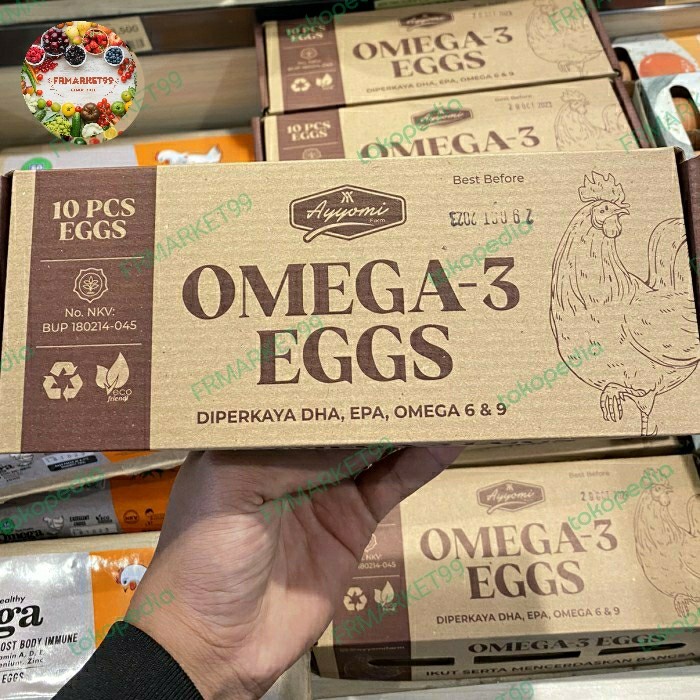 

Ayyomi Egg Omega - 3 Teluar Ayam Ayyomi Omega 3 Egg isi 10 pcs | Box