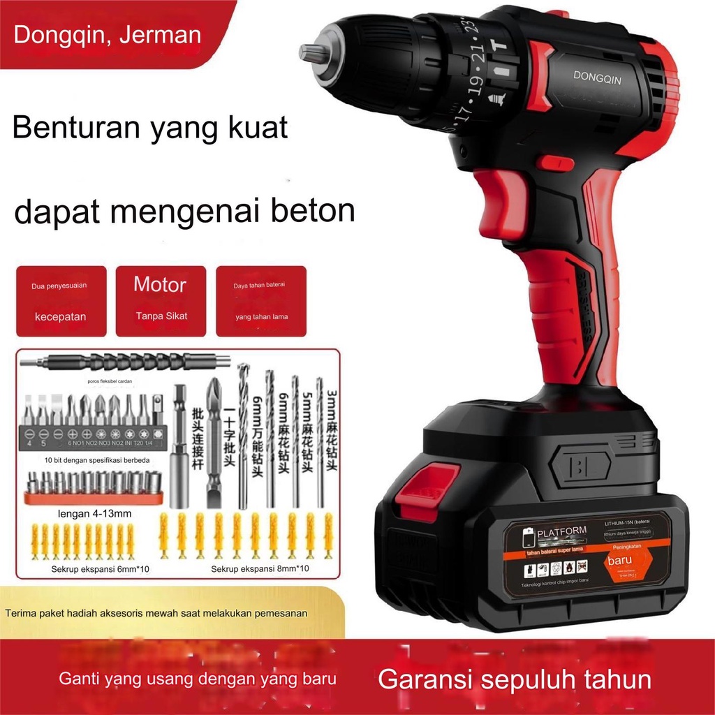 Bor Tangan Listrik Tanpa Sikat Jerman, Bor Tangan Listrik Tanpa Kabel Daya Tinggi/Bor Listrik Lithiu