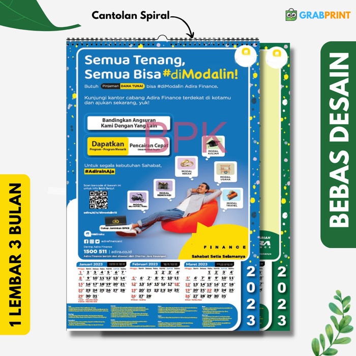 

TERMURAH Kalender 4 Lembar Custom Foto A3 Spiral 230 gram - 2500