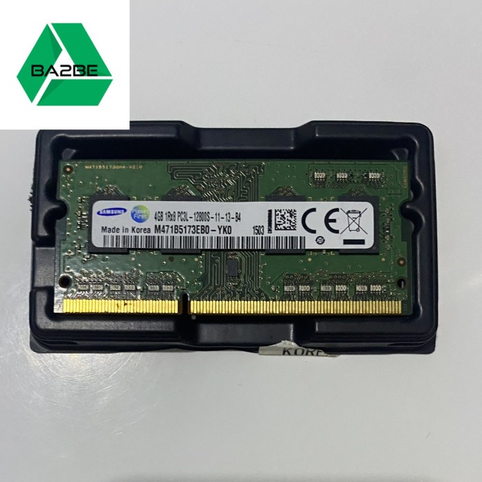 Memory ram samsung laptop sodimm ddr3  4gb pc3L-12800s  1rx8