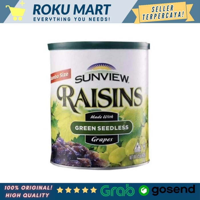 

Sunview Green Seedless Raisin 425 g / Kismis Sunview Anggur hijau