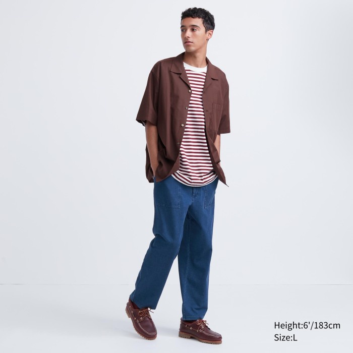 UNIQLO Celana Jersey Ankle Washed Denim 463545 Pria XS