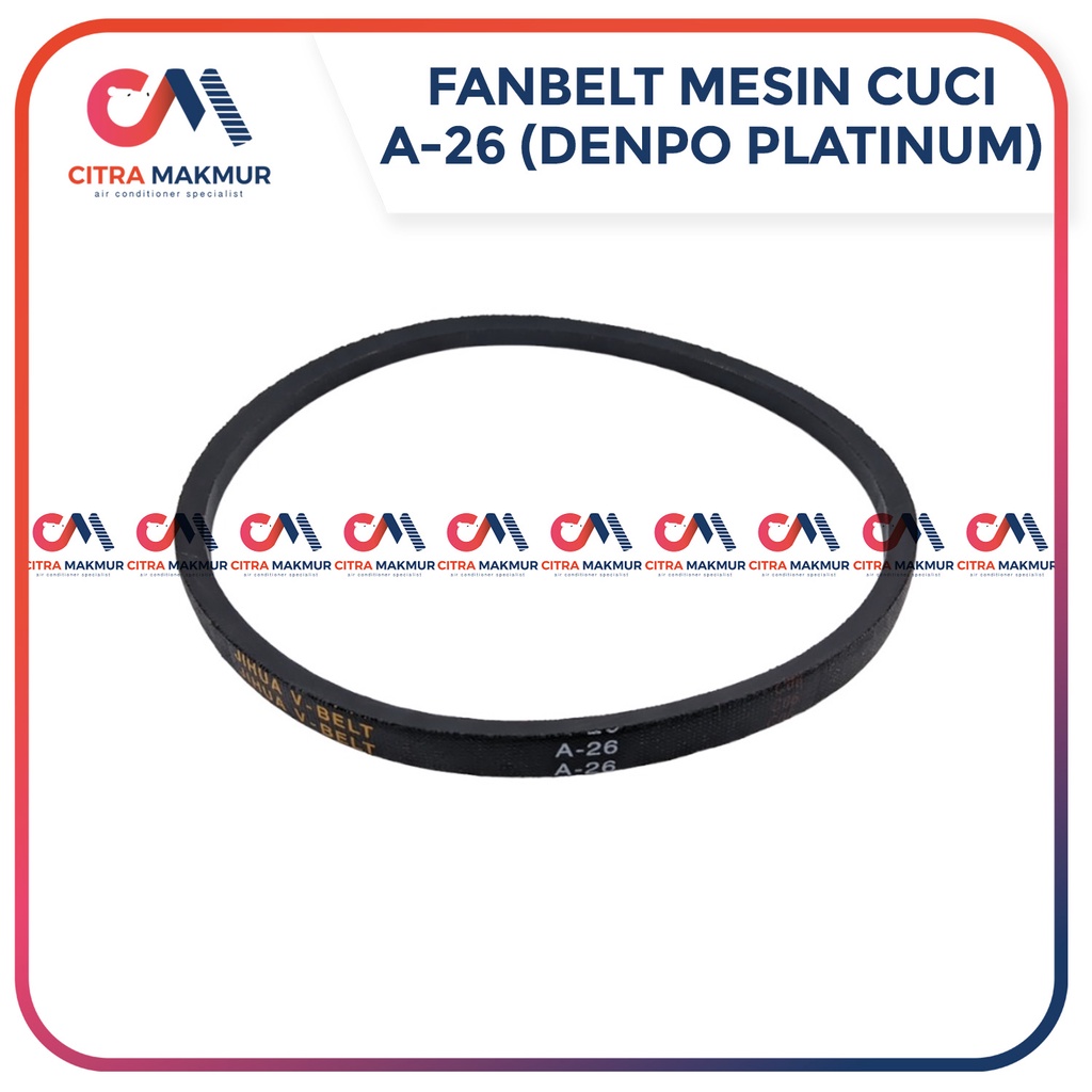 Vanbelt A26 Mesin Cuci Denpoo Platinum Sanken Fan Belt Panbel Fanbelt A 26 A640 A 640 A640E Denpo
