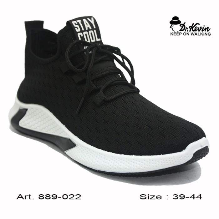 best -Dr. Kevin Sepatu Sport Pria Men Sneakers 889-022 - Hitam - Hitam, 44