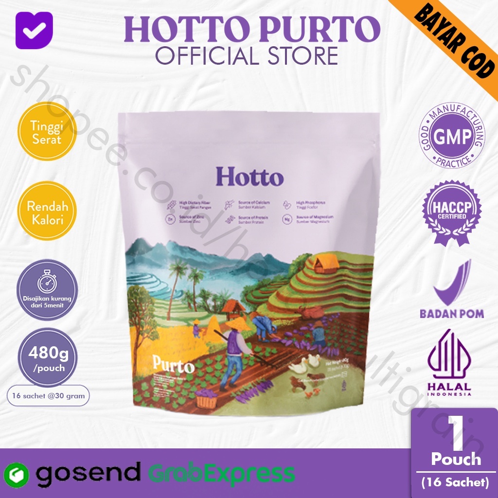 

HOTTO PURTO KEMASAN POUCH HALAL MULTIGRAIN WITH PURPLE POTATO SACHET kartika2411 jakarta