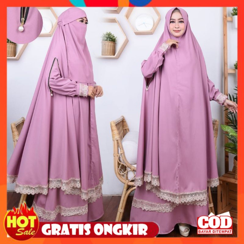 KAIN ADEM HALUS TEBAL / Gamis syari alya set by Resvy_collection