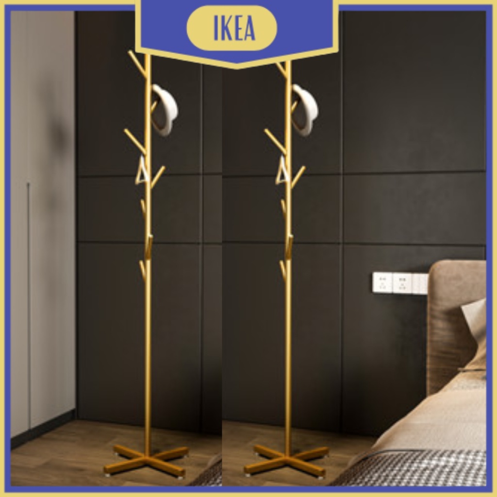 IKEA Gantungan Baju Rak Mantel Sederhana Modern, Rak Tas Berdiri Di Lantai Tas Topi Multifungsi