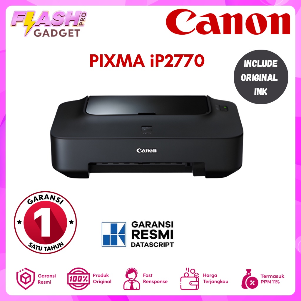 Printer Inkjet CANON PIXMA IP2770 CANON IP 2770 New Garansi Resmi - Black