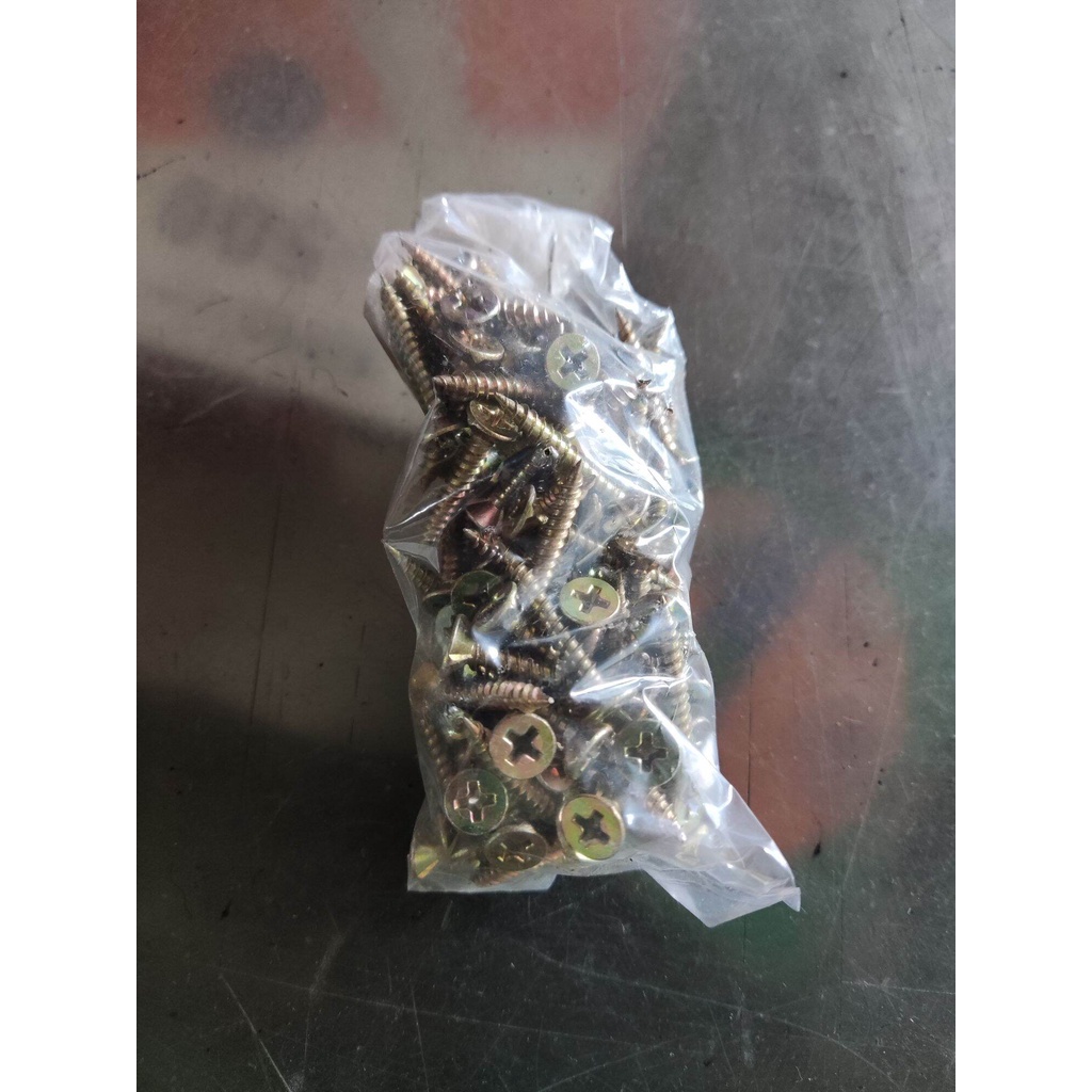 sekrup kuning kalsi GRC 1 in 1' calsiboard 6x1 kalsiboard 2.5cm 25mm isi 100bj merk wowo (LA)