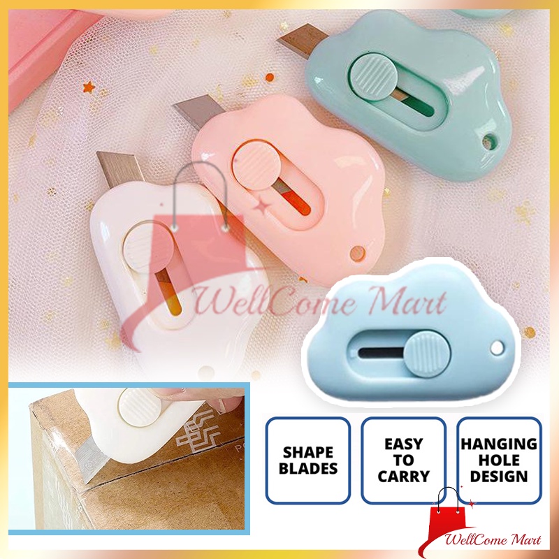

Mini Cutter Lucu Bentuk Awan / Cloud Shape Sliding Knife / Portable Mini Cutter Lucu / Cutter Mini Pisau Kecil Bentuk Awan
