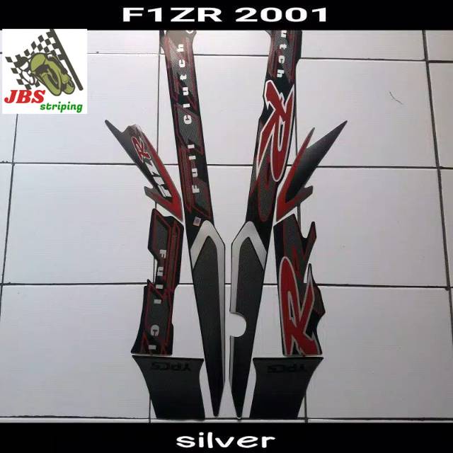 striping f1z r stiker yamaha f1zr fizr fiz r thn 2001 hitam merah silver lis body fiz r fis r