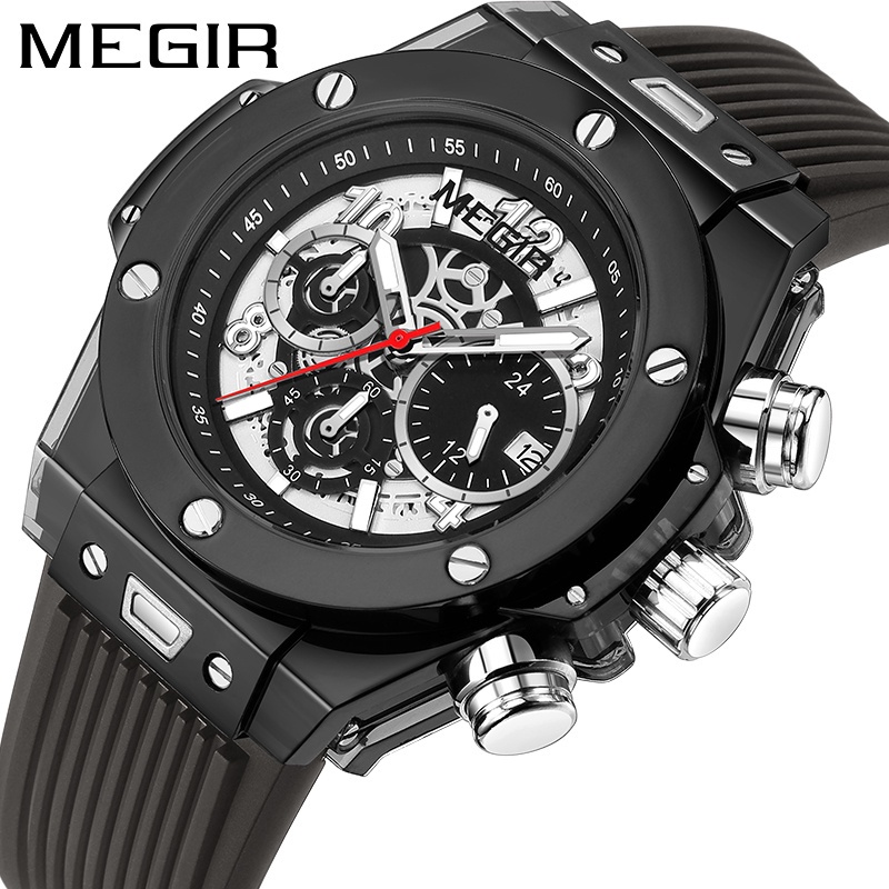 MEGIR 8108 Jam Tangan Pria Analog Chronograph  ORIGINAL ORI TERMURAH KEREN KEKINIAN MEWAH DEWASA REM