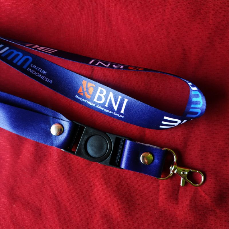 

READY LANYARD BNI BUMN PRINTING SATUAN MURAH TALI ID CARD CUSTOM
