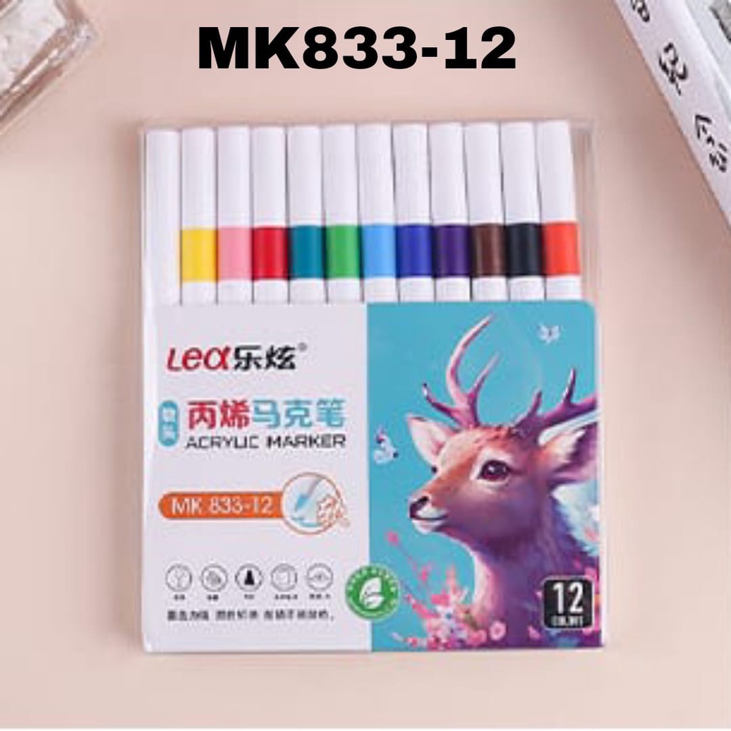 

MJ Spidol Warna Brush Tip MK833-12/Color Marker/Brush Pen