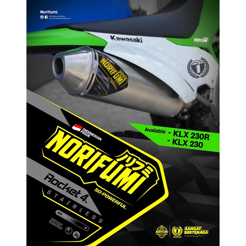 Knalpot Norifumi Rocket4 Stainless KLX 230R Original
