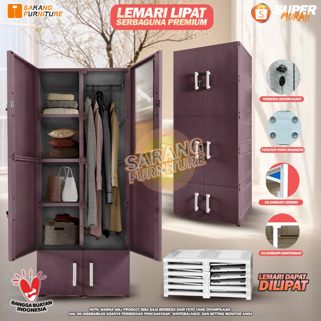 Lemari Jumbo Lemari Plastik Lipat - Lemari Pakaian - Lemari Baju Jumbo - Lemari Lipat - Lemari Porta