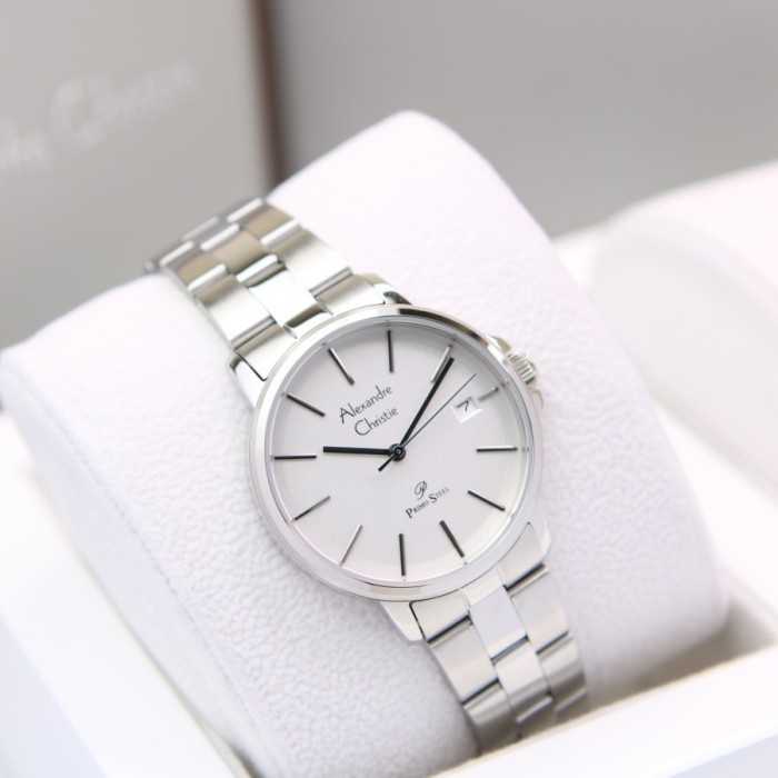 JAM TANGAN WANITA ORIGINAL ALEXANDRE CHRISTIE AC-1032 (FULL SILVER)