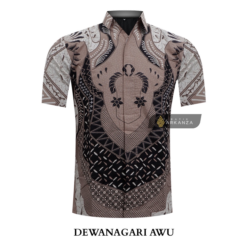 BATIK ARKANZA STORE Motif DEWANAGARI AWU Kemeja Batik Pria Lengan Panjang